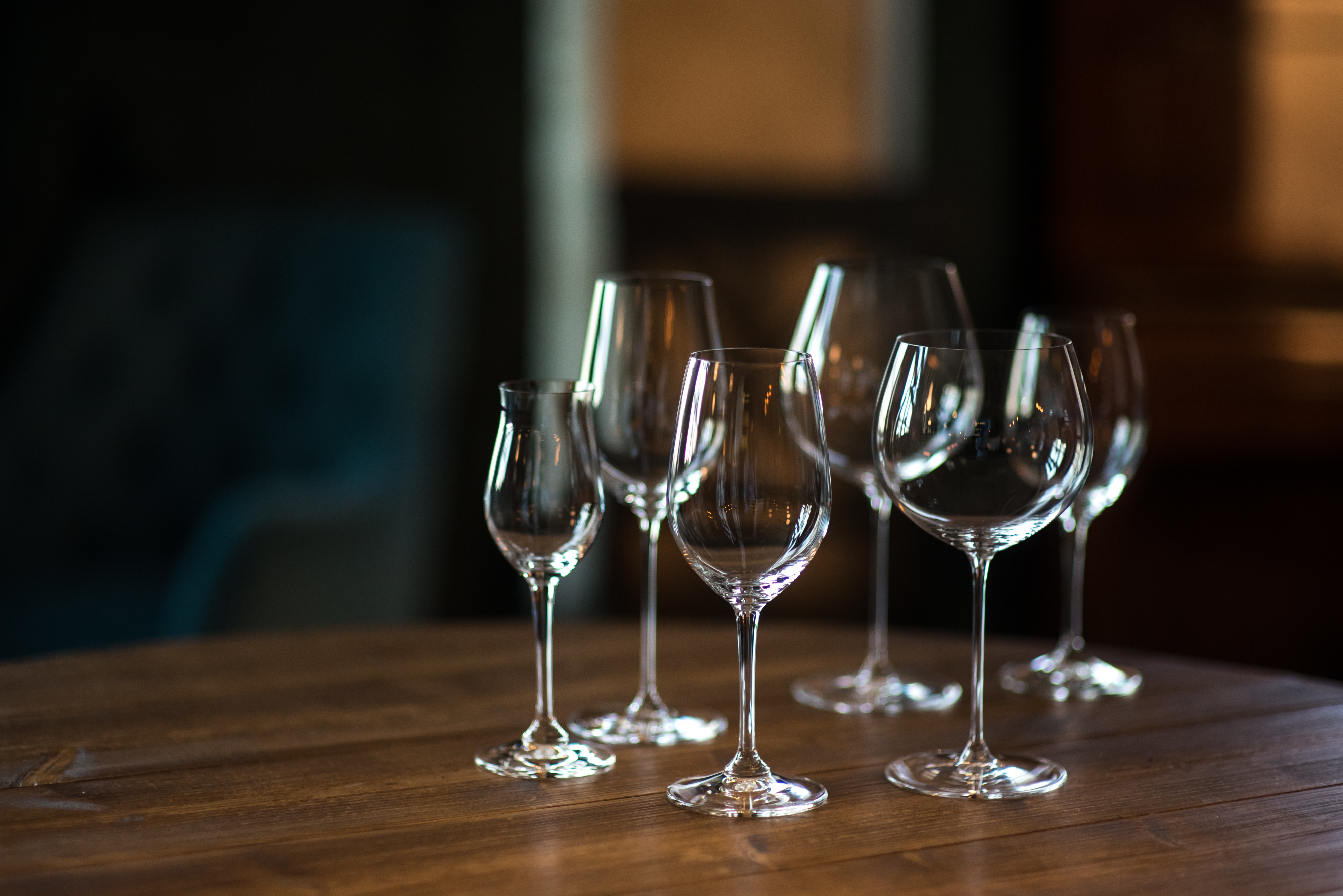 Various Stemware Glasses For Champagne Still & Fortified Wines 